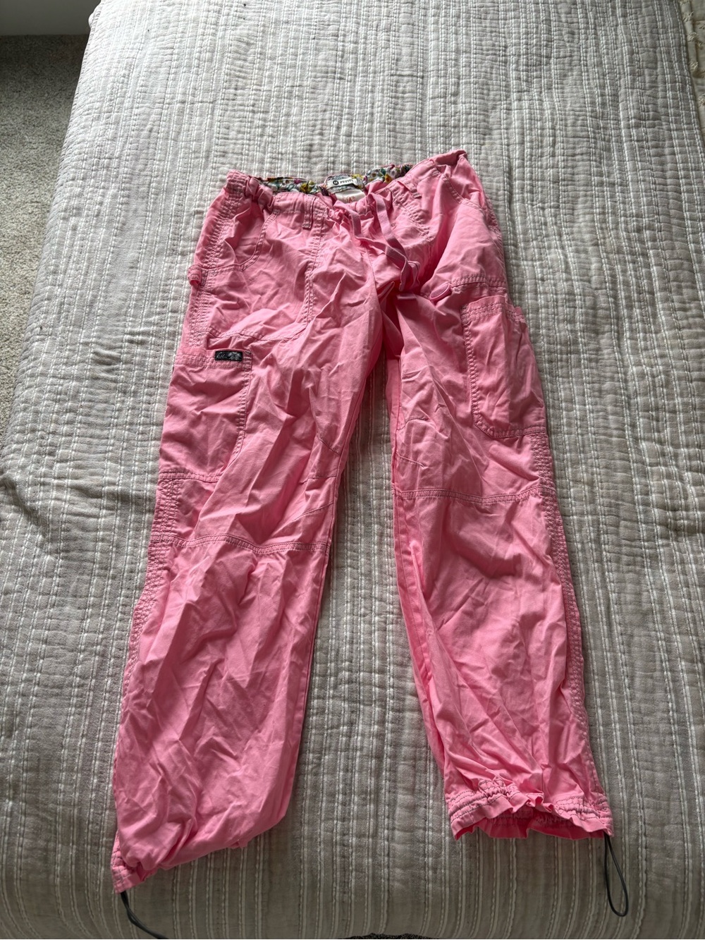 Kids Pink Cargo Parachute Jogger Pants - Pink
